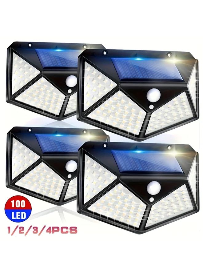 2Pcs 100LED Solar Wall Lights Motion Sensor Outdoor Street Light ABS Material - Image 2