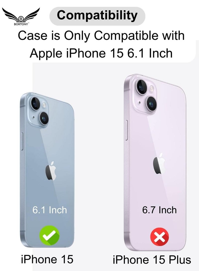 iPhone 15 Case Magsafe Case with 2 Screen Protectors Magnetic Cover Wireless Charging Shockproof Protective Bumper Cover Anti-Scratch Clear Back