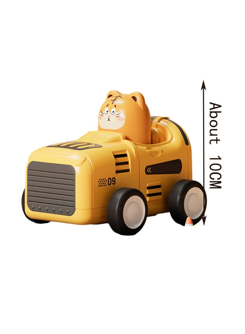 سيارة هندسية صفراء اللون على شكل نمر، سيارة دفع حيوانية، سيارة لعب للأطفال، لا تحتاج إلى بطارية - Image 2