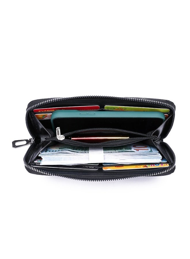 جيب محفظة طويلة للرجال - محفظة مخلب بسحاب سعة كبيرة مع حامل بطاقة ، حقيبة يد جلدية متعددة الوظائف للاستخدام غير الرسمي والتجاري - Image 3