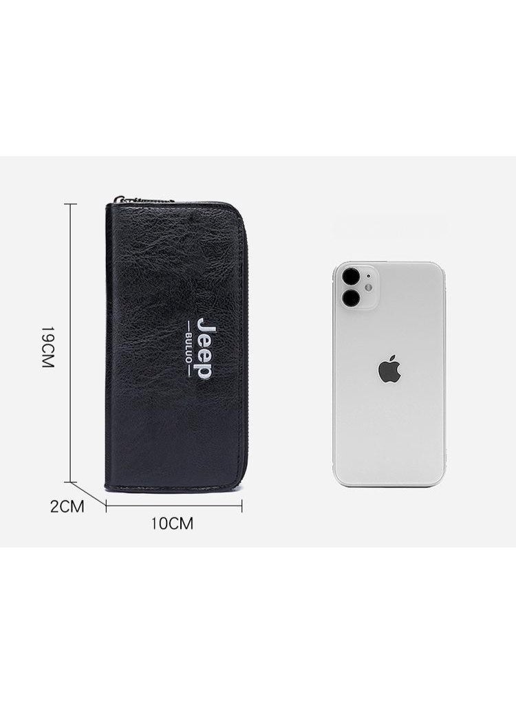 جيب محفظة طويلة للرجال - محفظة مخلب بسحاب سعة كبيرة مع حامل بطاقة ، حقيبة يد جلدية متعددة الوظائف للاستخدام غير الرسمي والتجاري - Image 5