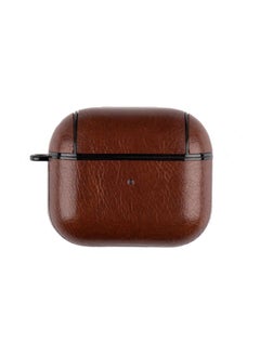 Case Cover Wireless Earphone Leather Shockproof Protective Case for AirPods 3 Brown
