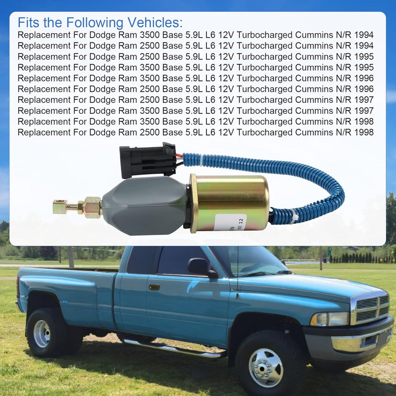 JDMSPEED Generic Fuel Shut Off Solenoid for 94-98 5.9L Dodge Diesel Cummins 3931570 5016244AA - Image 4