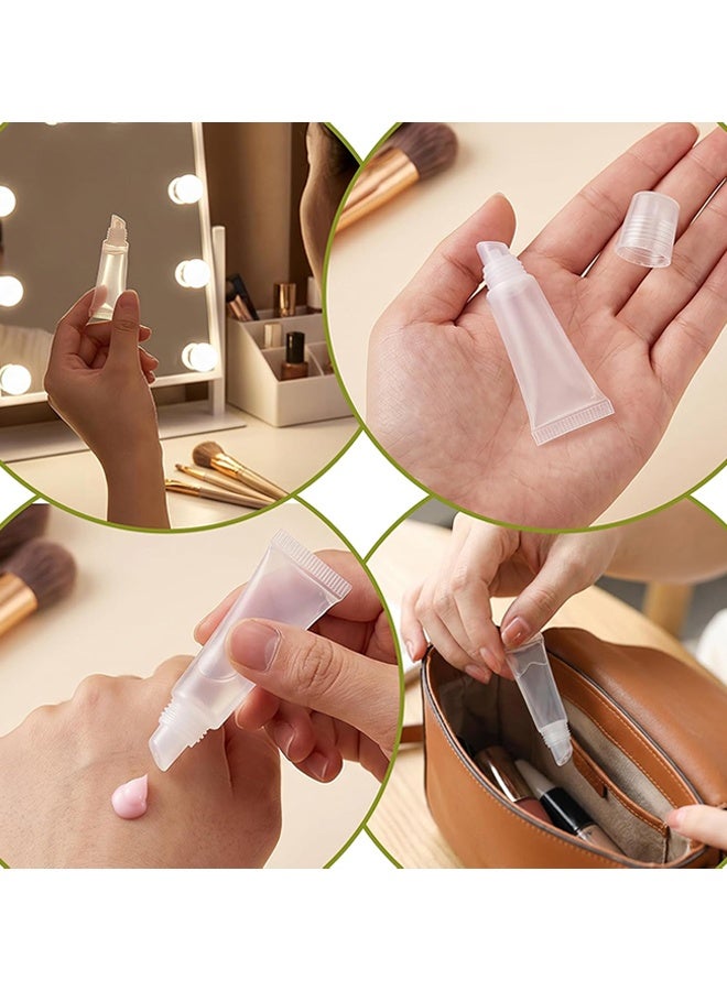 Unique 10 Pcs Empty Lip Gloss Tubes - Clear Lip Balm Containers Soft Squeezable Travel Toothpaste Containers Mini Refillable Cosmetic Bottles for DIY Lip Gloss Makeup Travel Toiletries - 10ML - Image 5