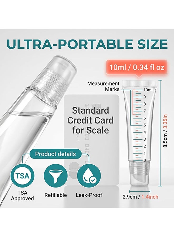 Unique 10 Pcs Empty Lip Gloss Tubes - Clear Lip Balm Containers Soft Squeezable Travel Toothpaste Containers Mini Refillable Cosmetic Bottles for DIY Lip Gloss Makeup Travel Toiletries - 10ML - Image 2