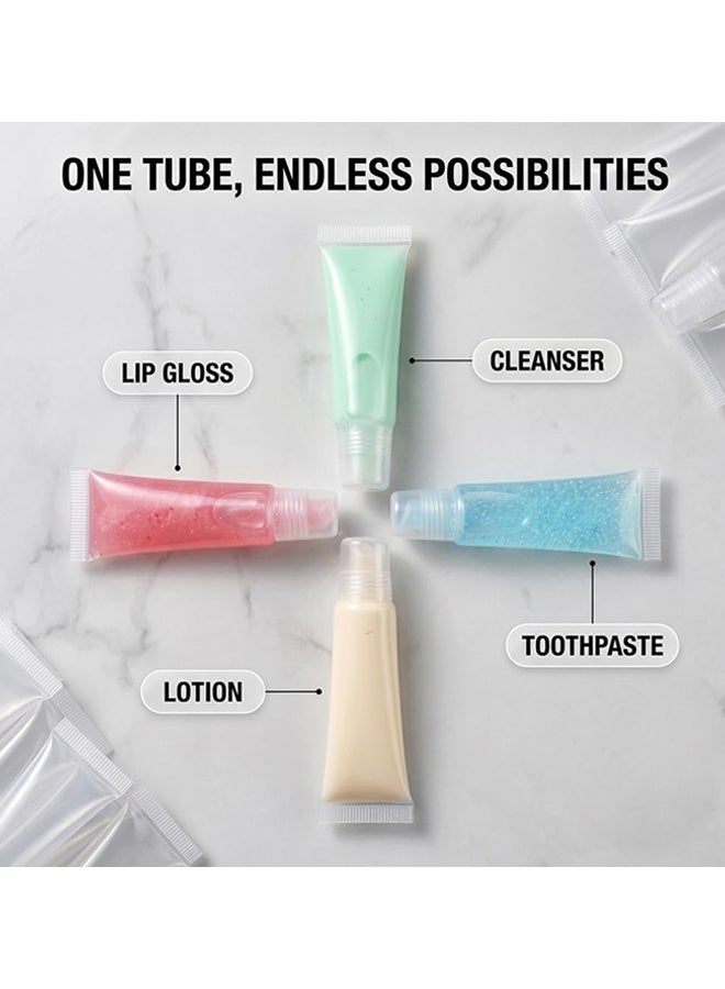 Unique 10 Pcs Empty Lip Gloss Tubes - Clear Lip Balm Containers Soft Squeezable Travel Toothpaste Containers Mini Refillable Cosmetic Bottles for DIY Lip Gloss Makeup Travel Toiletries - 10ML - Image 4