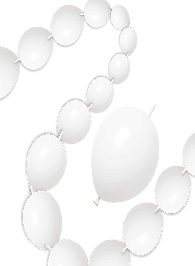 JINUPHION 100 Pcs Quick Link Balloons White 10 inch, Latex Linking Balloons for Balloon Wall/Arches/Chains, Birthday Party Wedding Anniversary Graduation Arch Party Decor (white) - Image 1