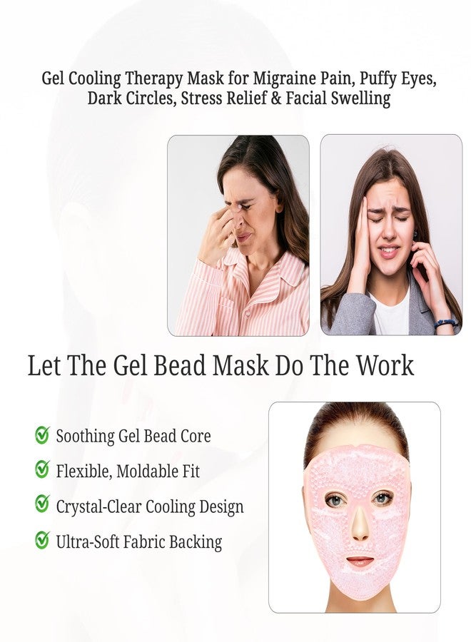 RarePicks Cold Full Face & Eye Gel Mask | Ice FacePack Reduce Puff | Helps Reduce Puffiness, Dark Circles & Facial Stress | Reusable Face Spa Mask for Women | Home Spa Skin Care Tool (Pink) - Image 5