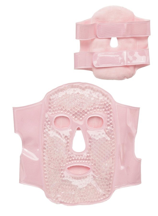 RarePicks Cold Full Face & Eye Gel Mask | Ice FacePack Reduce Puff | Helps Reduce Puffiness, Dark Circles & Facial Stress | Reusable Face Spa Mask for Women | Home Spa Skin Care Tool (Pink) - Image 1