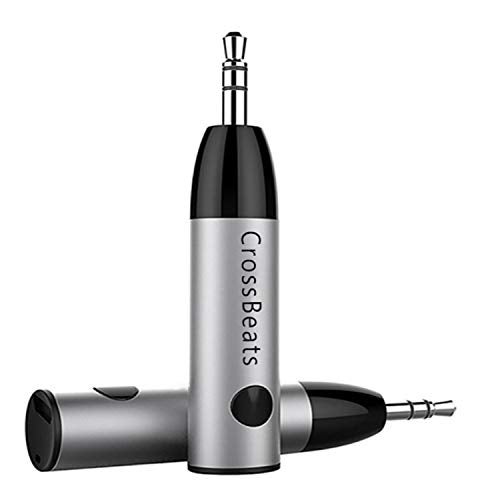 CrossBeats Mini Bluetooth Receiver Wireless Bluetooth Car Adapter Mini Portable 3.5mm Aux Adapter and Build-in Mic for Car Home Stereo Music System (Black) - Image 1
