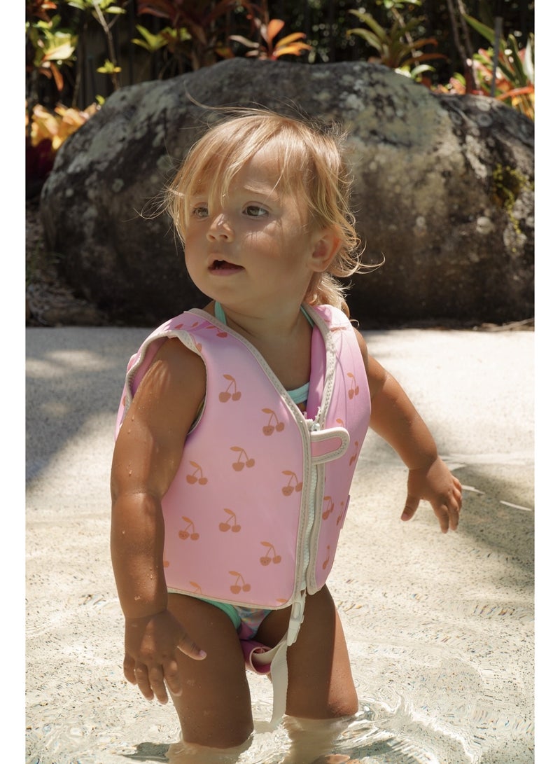 SUNNY LIFE Kids Swim Vest for Ages 2-3 – Cotton Candy Cherry Design, Floatation Jacket for Pool, Toddler Swim Aid for Pool & Beach Safety, Beach & Vacation Use – Adjustable Safety Strap - Image 3