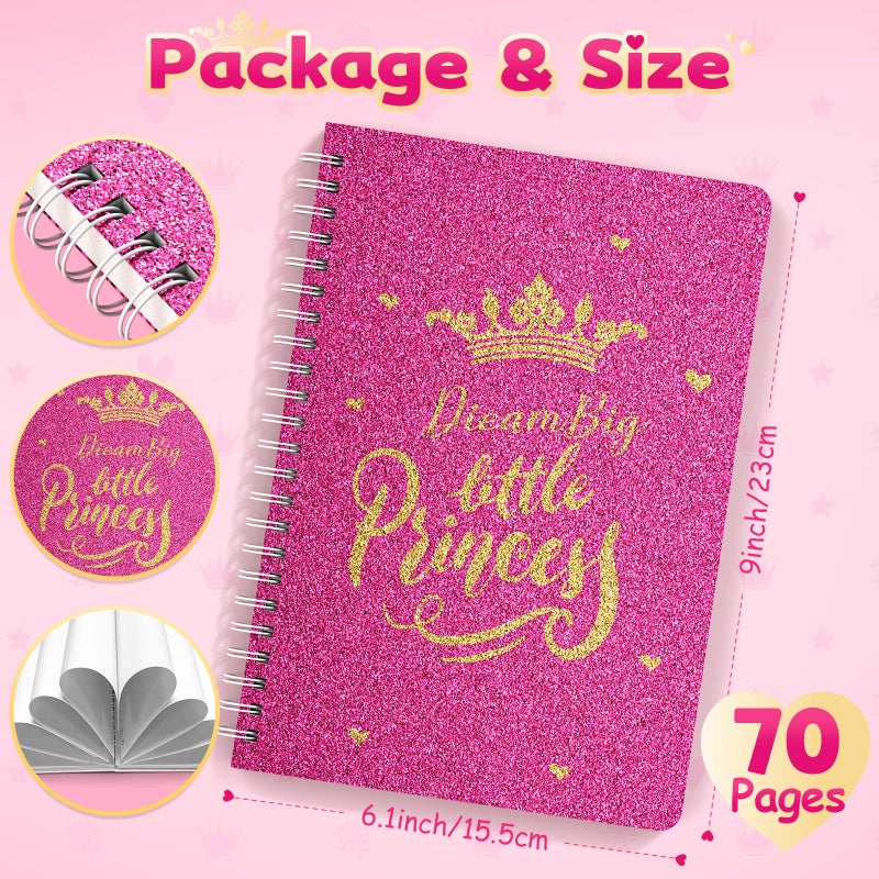 ADUSRIZ Princess DIY Journal Kit for Girls Gift for 8-12, 50 Pcs Scrapbook & Diary Supplies Set, Journaling Art Crafts Kit with Storage Case, Birthday Gifts for Teen Girls Craft Sets. - Image 5