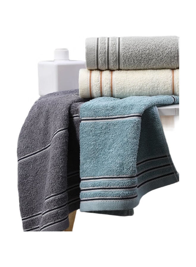 Grace Towel, Simple Striped, Class A Antibacterial, Pure Cotton, Adult Face Towel, Xinjiang Cotton, Sky Blue, Single Piece, 70*34Cm - Image 1
