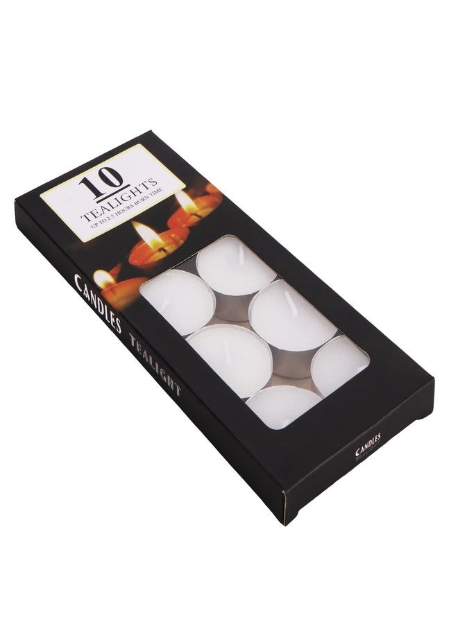 SAMLOO 10 Pack Unscented Tea Lights Candles Smokeless Dripless Long Lasting Paraffin Tealight Candles Small Candle Mini Candles for Wax Seal Stamp Kit, Shabbat, Home Decorative, White - Image 5
