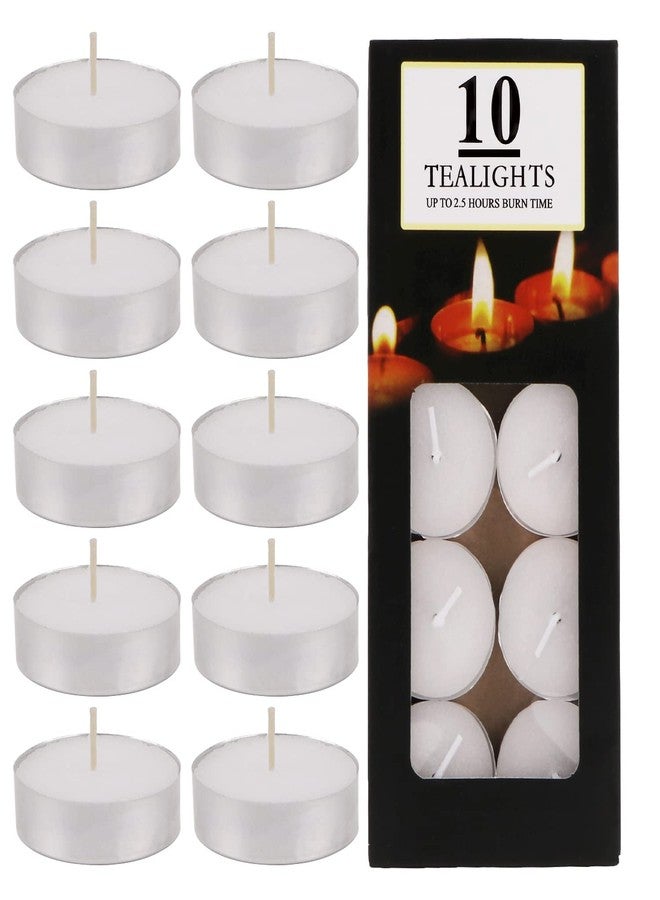 SAMLOO 10 Pack Unscented Tea Lights Candles Smokeless Dripless Long Lasting Paraffin Tealight Candles Small Candle Mini Candles for Wax Seal Stamp Kit, Shabbat, Home Decorative, White - Image 1