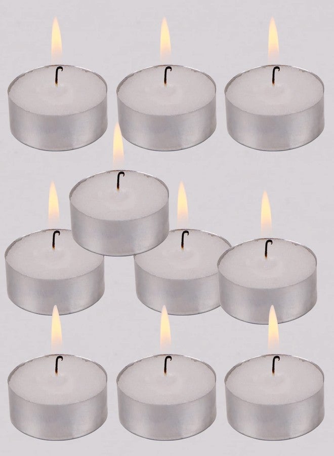 SAMLOO 10 Pack Unscented Tea Lights Candles Smokeless Dripless Long Lasting Paraffin Tealight Candles Small Candle Mini Candles for Wax Seal Stamp Kit, Shabbat, Home Decorative, White - Image 4