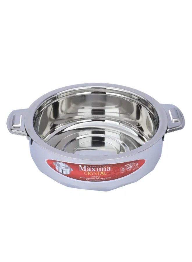Maxima Steel food container set, 3 pieces, 2.5 / 3.5 / 5 liters - silver - Image 4
