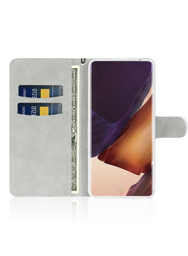 اس-توب جراب لهاتف Samsung Galaxy Note 20 Ultra، جراب جلدي أفقي قابل للطي بلون بودرة لامع مع فتحات للبطاقات وحامل وحبل - Image 4