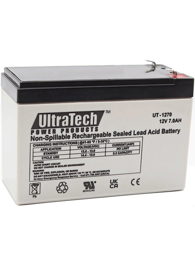 UltraTech UT1270 12V 7 Ah Sealed Lead Acid Alarm Battery UT-1270 - Image 1