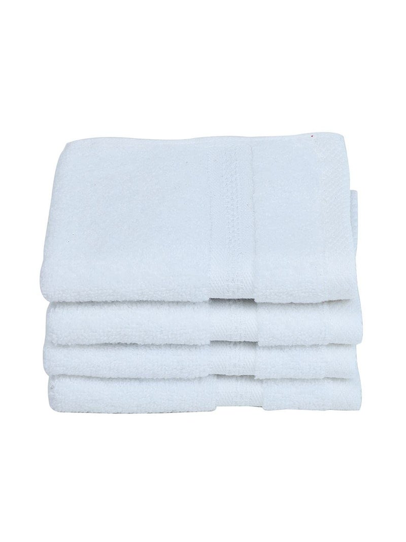 BIANCA Ultra Soft Zero Twist 100% Cotton Towel -4pc Face Towel (Paradiso) | Super Absorbent, Fluffy | AeroCore Organic Technology - for Men, Women, Gym, Kitchen Solid-White - Image 3