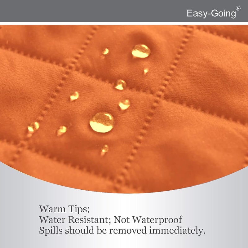 إيزي-جوينج غطاء أريكة كبير الحجم قابل للعكس من Easy-Going لكرسي ذي 3 وسادات، غطاء أريكة للكلاب، مقاوم للماء، حماية للأثاث مع عصي رغوية للحيوانات الأليفة (أريكة كبيرة الحجم، برتقالي/أسود) - Image 4
