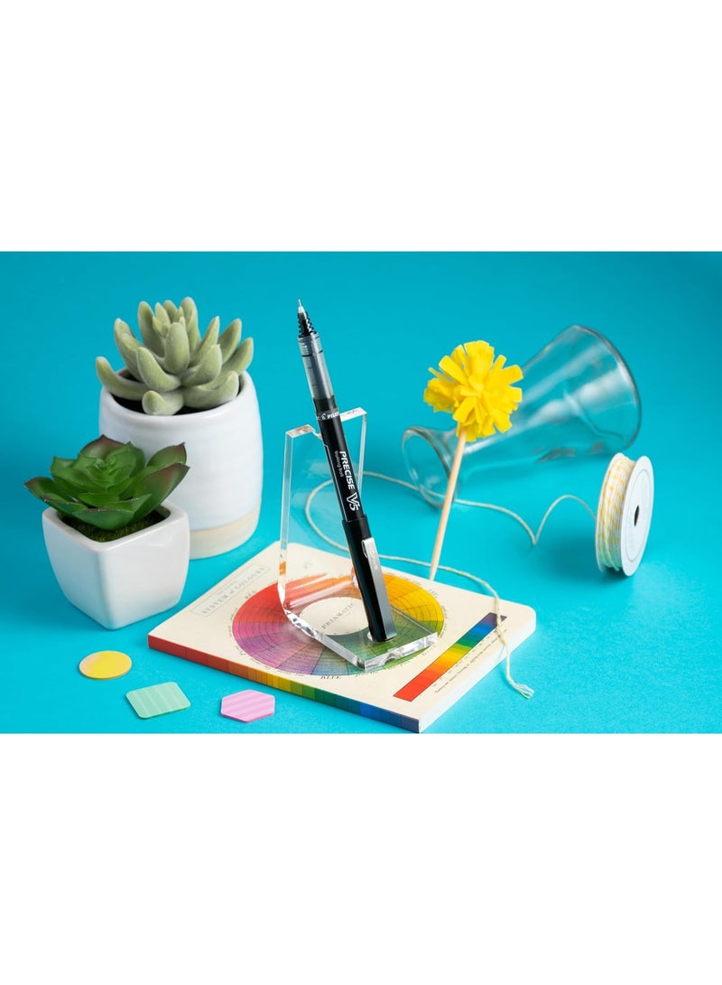 PILOT Pilot, Precise V5, Capped Liquid Ink Rolling Ball Pens, Extra Fine Point 0.5 mm, Black, Pack of 5 - Image 4