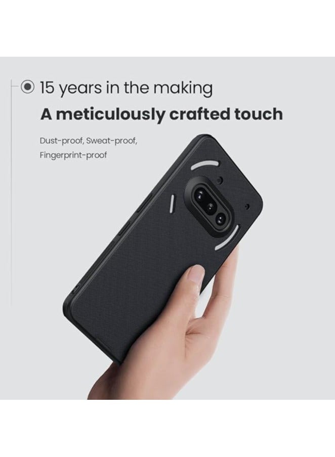 Nillkin Nothing Phone 3a Case Super Frosted Shield Pro Matte All-Round Protection Anti-scratch Slim Luxury Hard Back PC+TPU Cover Raised Bezel Camera Protect Cover for Nothing Phone (3a) Black - Image 2