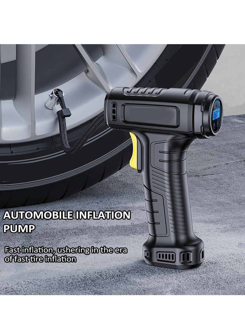 Digital Mini Car Tyre Inflator Air Compressor with Auto Stop and LED Light 12V Fast Portable Air Pump for Car Bicycle Motorcycle Ball Air Mattress - Image 2