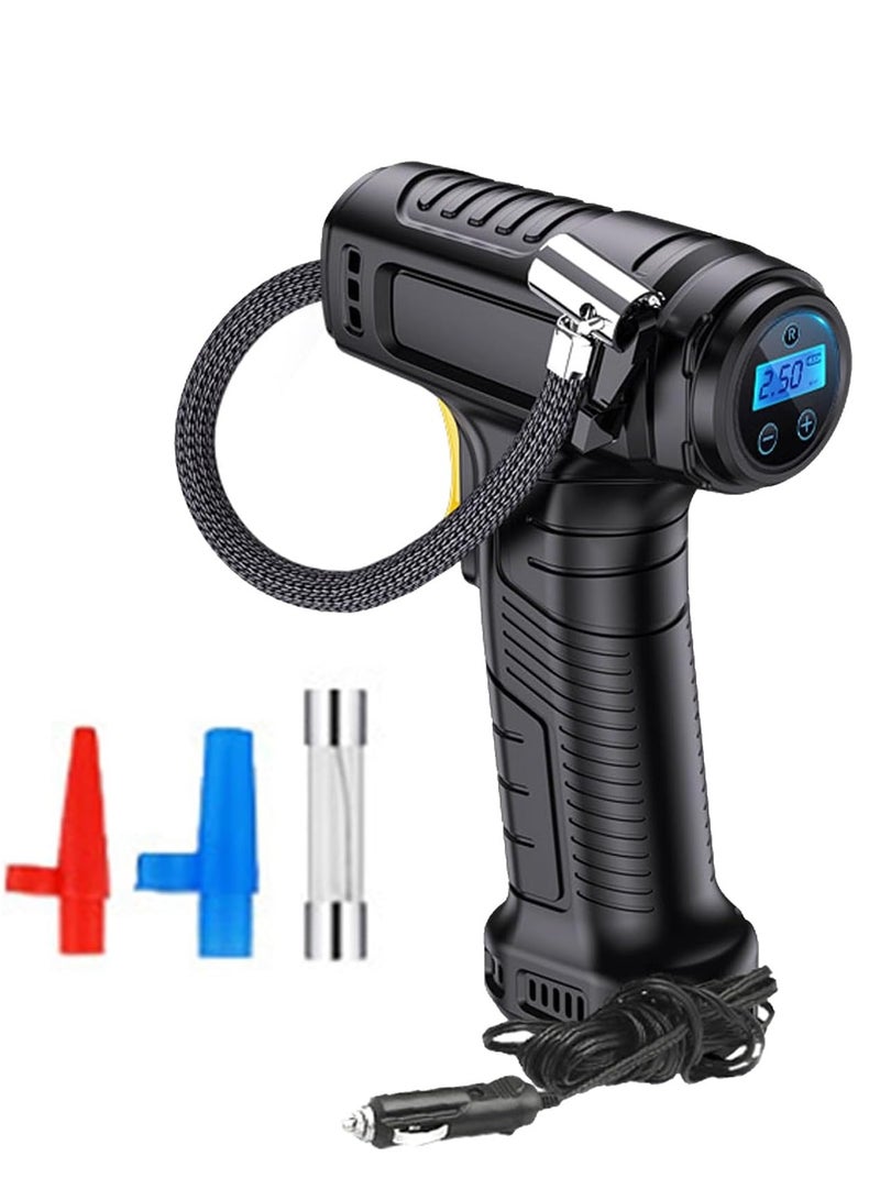 Digital Mini Car Tyre Inflator Air Compressor with Auto Stop and LED Light 12V Fast Portable Air Pump for Car Bicycle Motorcycle Ball Air Mattress - Image 1