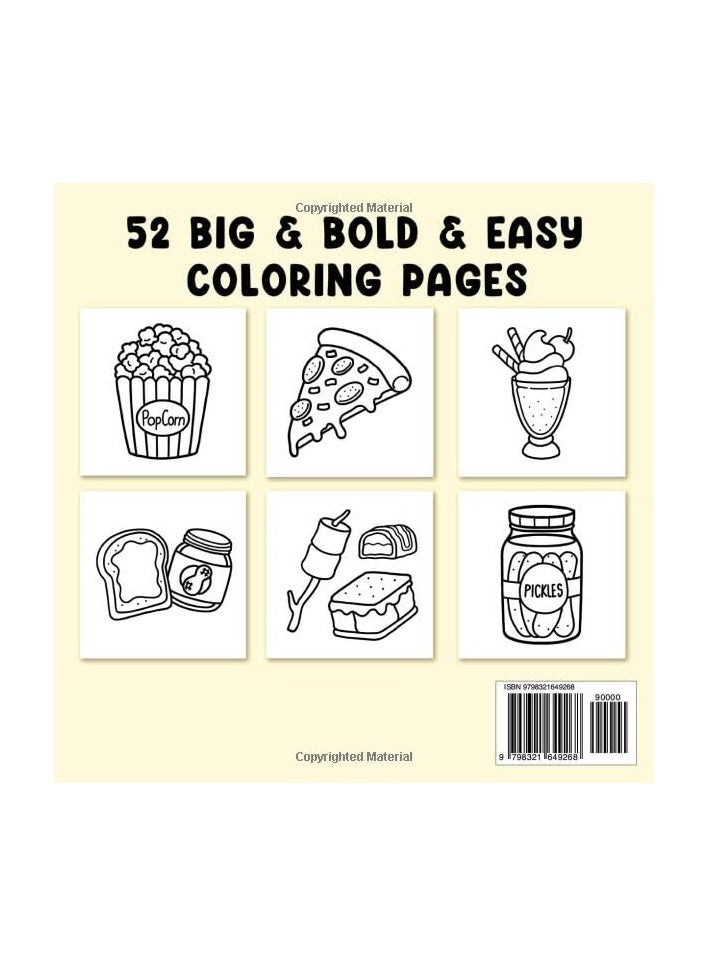 Generic 55 pages Food Drink & Sweets: Coloring Book for Adults and Kids, Bold and Easy, Simple and Big Designs for Relaxation Featuring a Variety of Foods, Drinks, Desserts and Fruits (Bold & Easy Coloring) 21CM X 21CM - Image 2
