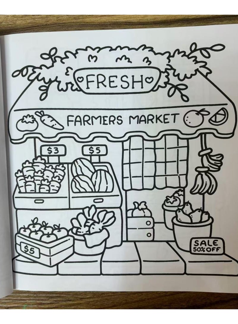 Generic 55 pages Food Drink & Sweets: Coloring Book for Adults and Kids, Bold and Easy, Simple and Big Designs for Relaxation Featuring a Variety of Foods, Drinks, Desserts and Fruits (Bold & Easy Coloring) 21CM X 21CM - Image 4