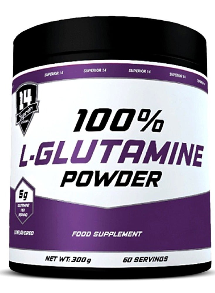 100% L-Glutamine Powder, Unflavored, 300 g – Supports Muscle Recovery, Strength & Lean Muscle Maintenance
