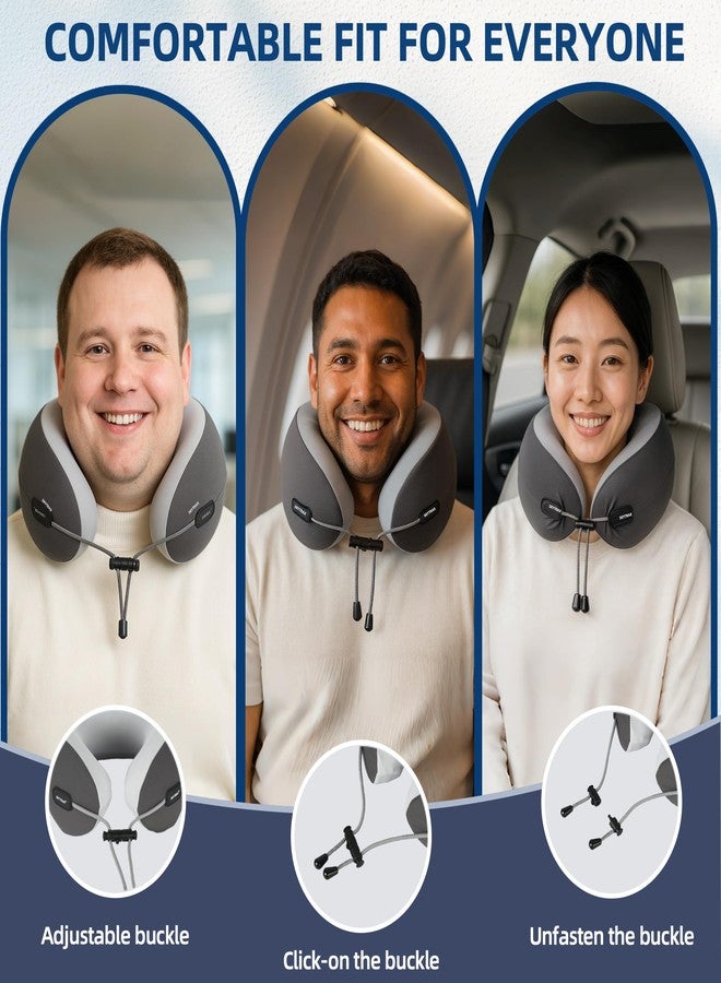 SKYTRAX COMF Premium Travel Neck Pillow Cooling Ice Silk Memory Foam Cervical Pillow for Airplane & Long Flights, Ergonomic Neck Support for Sleeping & Pain Relief, Washable Cover, Compact Carry Case - Image 3