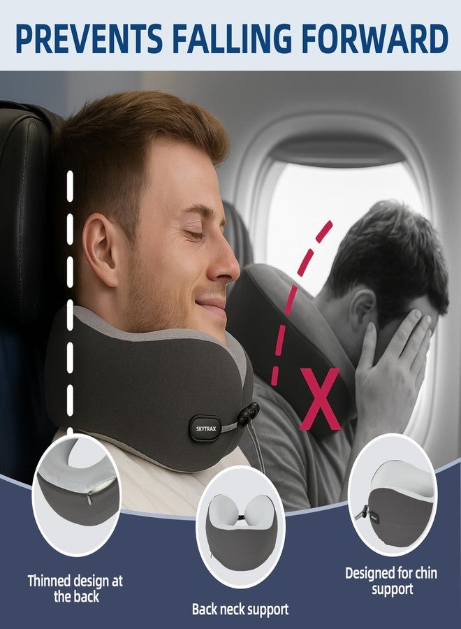 SKYTRAX COMF Premium Travel Neck Pillow Cooling Ice Silk Memory Foam Cervical Pillow for Airplane & Long Flights, Ergonomic Neck Support for Sleeping & Pain Relief, Washable Cover, Compact Carry Case - Image 4