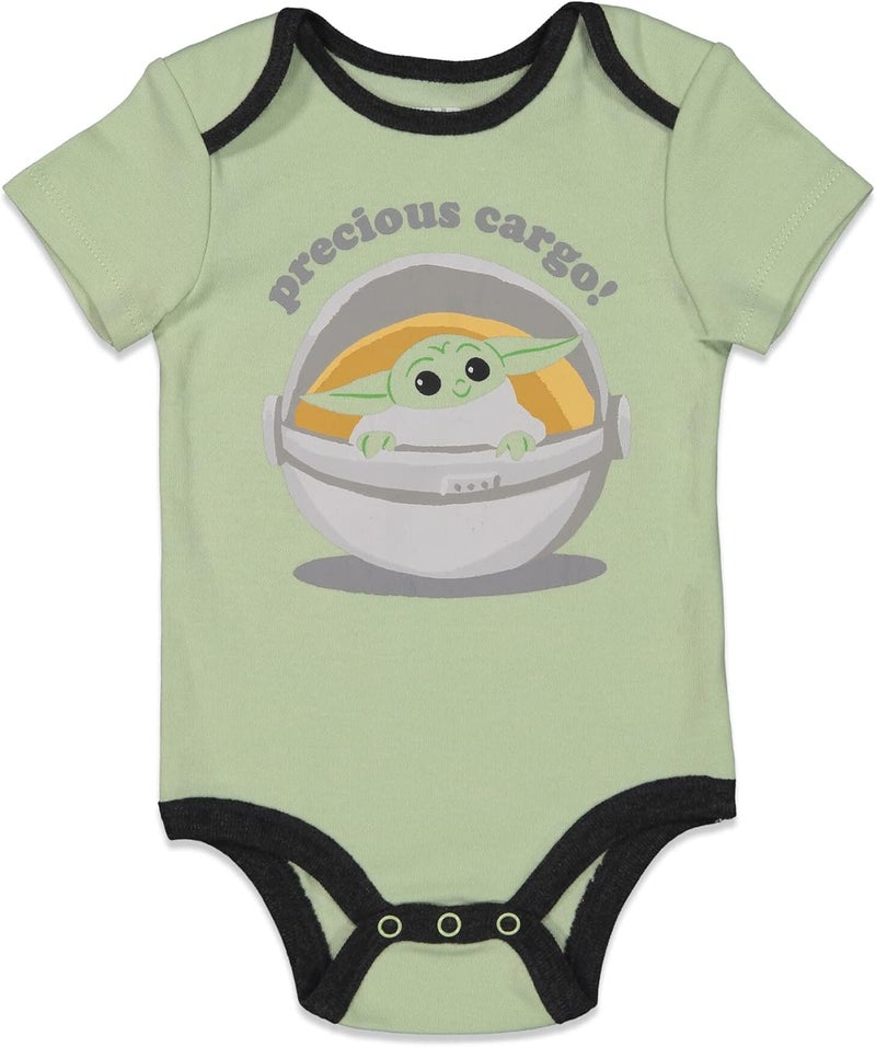 Starwars The Child Baby Mix N' Match Short Sleeve Bodysuit Graphic T-Shirt and Pants 4 Piece Layette Set Newborn to Infant - Image 3