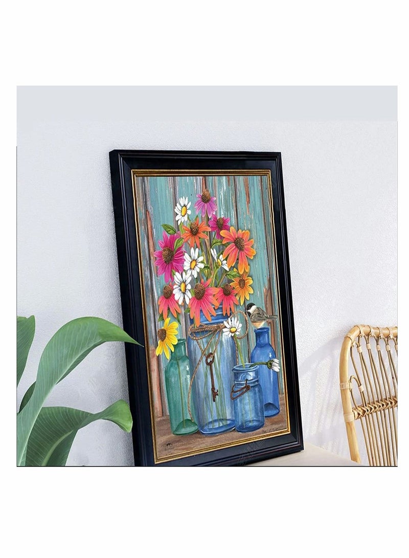 KASTWAVE Diamond Painting Kits for Adults, DIY 5D Round Full Drill Flowers Diamond Art, Number kit Crystal Rhinestone Embroidery Cross Stitch Arts Craft for Home Decor Gifts Very Suitable for Home Leisure - Image 2