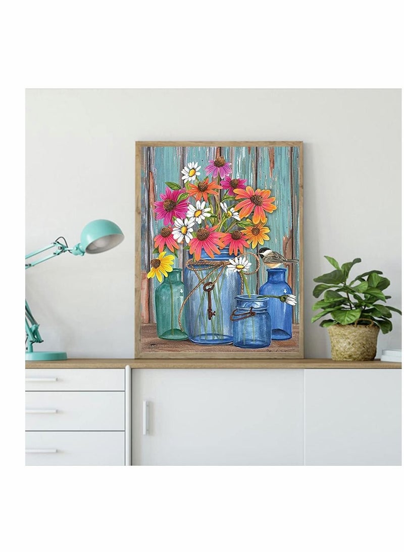 KASTWAVE Diamond Painting Kits for Adults, DIY 5D Round Full Drill Flowers Diamond Art, Number kit Crystal Rhinestone Embroidery Cross Stitch Arts Craft for Home Decor Gifts Very Suitable for Home Leisure - Image 3