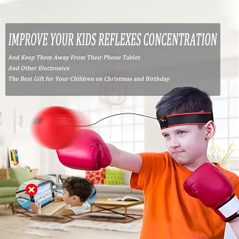 KT-GARY Boxing Reflex Ball for Kids and Adults,4 Levels Boxing Ball with 2 Adjustable Headbands,Boxing Equipment Punching Ball Great for Hand Eye Coordination Punching Speed and Fight Reaction - Image 3