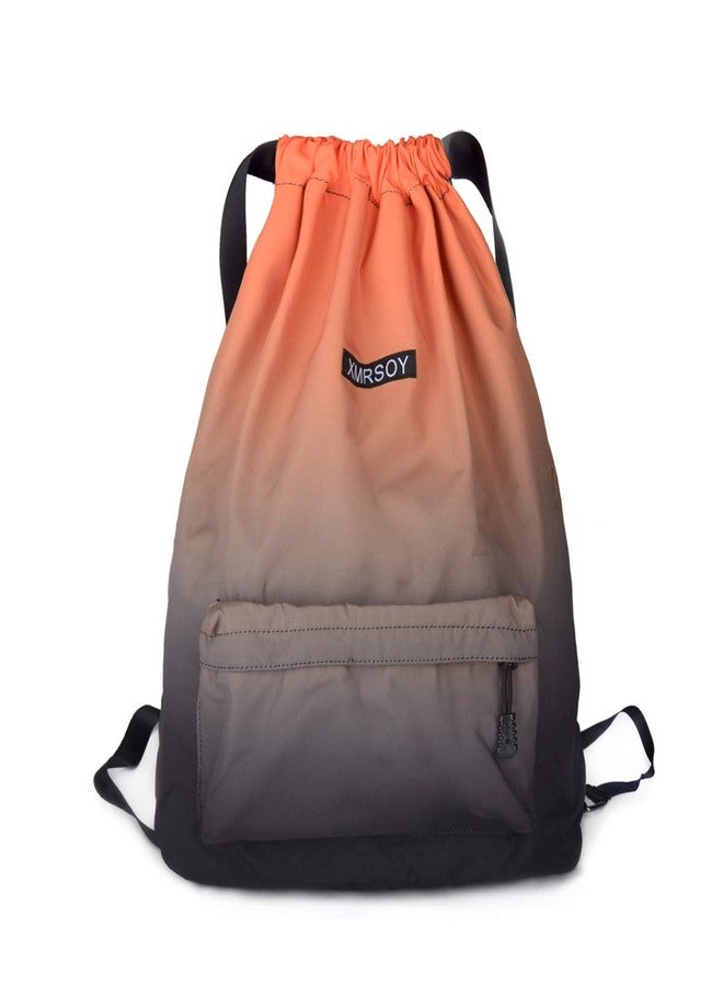 XMRSOY Gym Drawstring Backpack Water Resistant String Bag Nylon Cinch Sport Bag Sackpack - Image 1