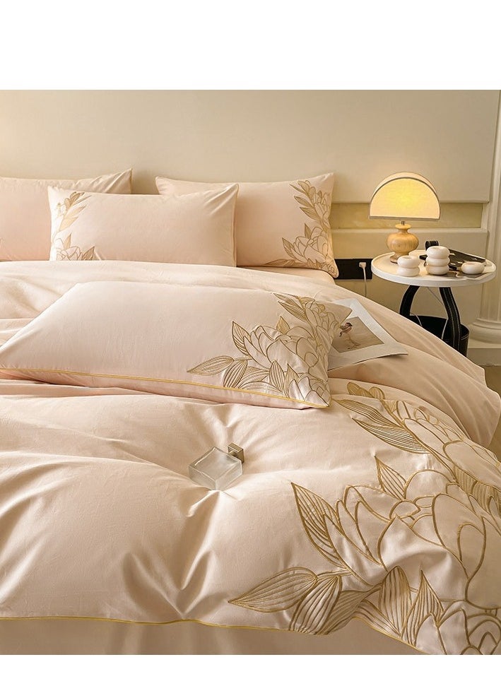 Generic Bed Sheet Style —  French High-End  Pure Cotton Embroidered Bedding Four Piece Set  - Image 2
