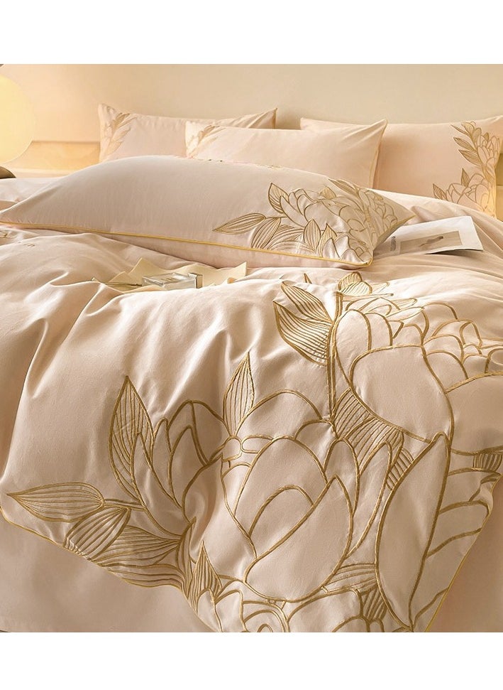 Generic Bed Sheet Style —  French High-End  Pure Cotton Embroidered Bedding Four Piece Set  - Image 3