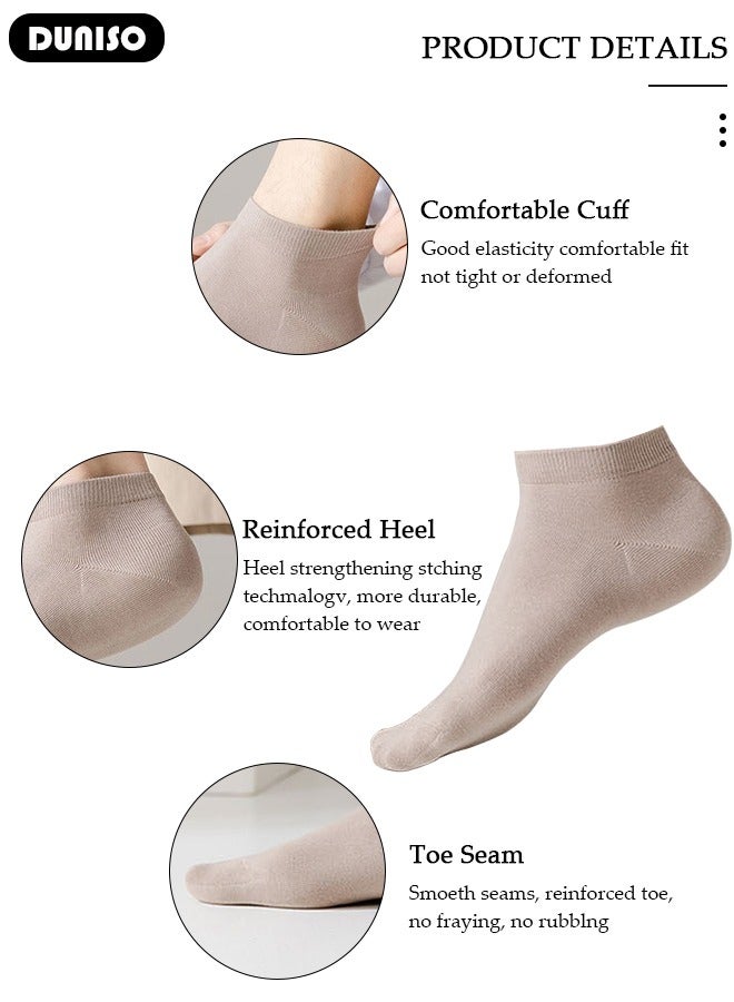 DUNISO 5 أزواج من الجوارب الملونة للرجال والنساء، جوارب قطنية ماصة للعرق ومضادة للرائحة، جوارب رياضية قابلة للتنفس، خفيفة الوزن ومريحة لفصل الربيع والصيف والخريف، مجموعة متنوعة من الألوان للملابس الكاجوال في العمل. - Image 3