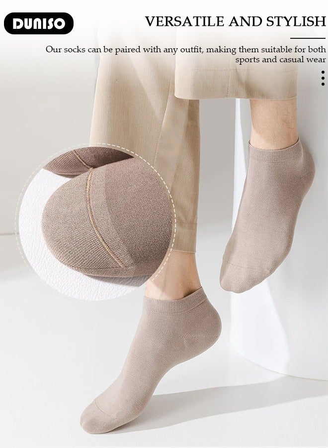 DUNISO 5 أزواج من الجوارب الملونة للرجال والنساء، جوارب قطنية ماصة للعرق ومضادة للرائحة، جوارب رياضية قابلة للتنفس، خفيفة الوزن ومريحة لفصل الربيع والصيف والخريف، مجموعة متنوعة من الألوان للملابس الكاجوال في العمل. - Image 4