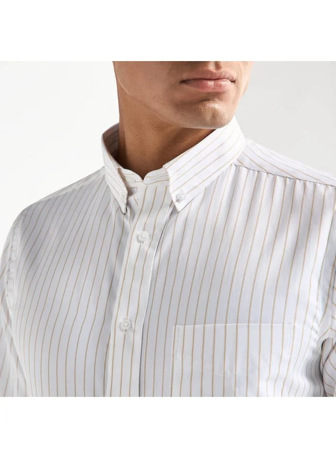 Splash FAV Striped Shirt with Button Down Collar and Long Sleeves