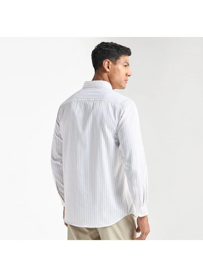Splash FAV Striped Shirt with Button Down Collar and Long Sleeves