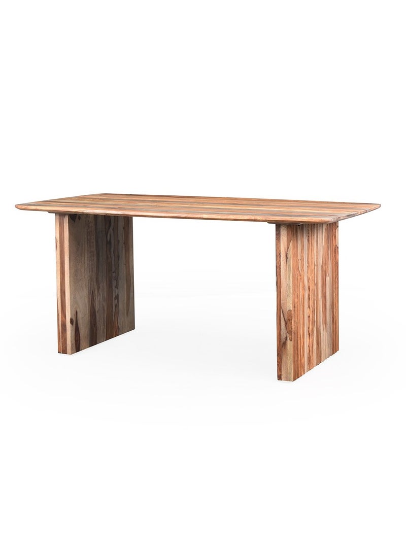 ROYALOAK Royaloak Amber 6 Seater Dining Table | Sheesham Wood | Strong Block Legs | CNC Worked Design | Curved Corners | Termite Proof & Moisture Protected | Emperor Collection 