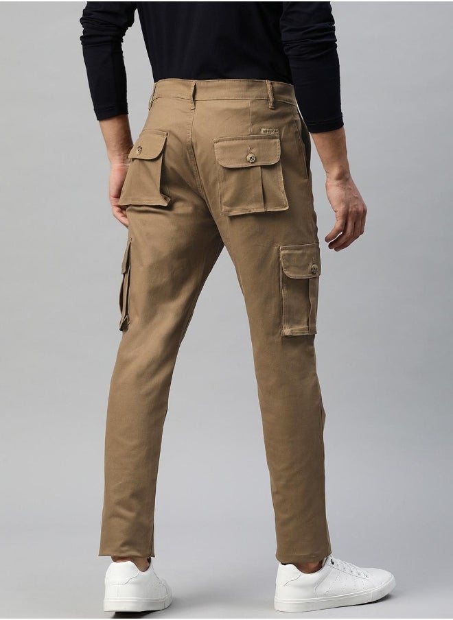 Hubberholme بنطلون كارجو رجالي بقصّة Slim Fit باللون الكاكي  - Image 3