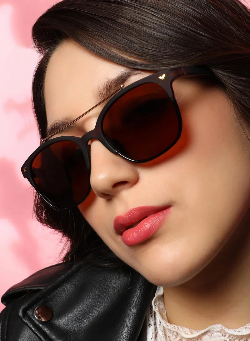 صوص هاوت نظارة شمسية بار أفياتور - بني شوكولاتة