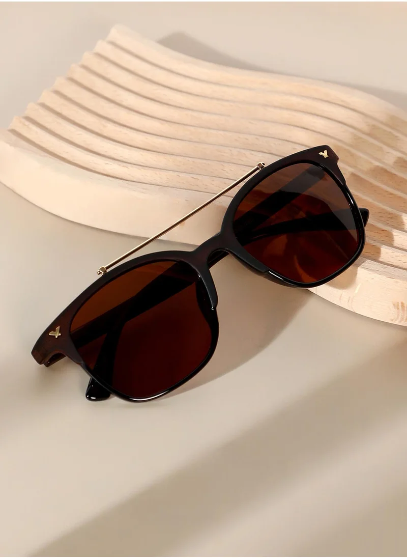 Haute Sauce The Bar Aviator Sunglasses - Chocolate Brown