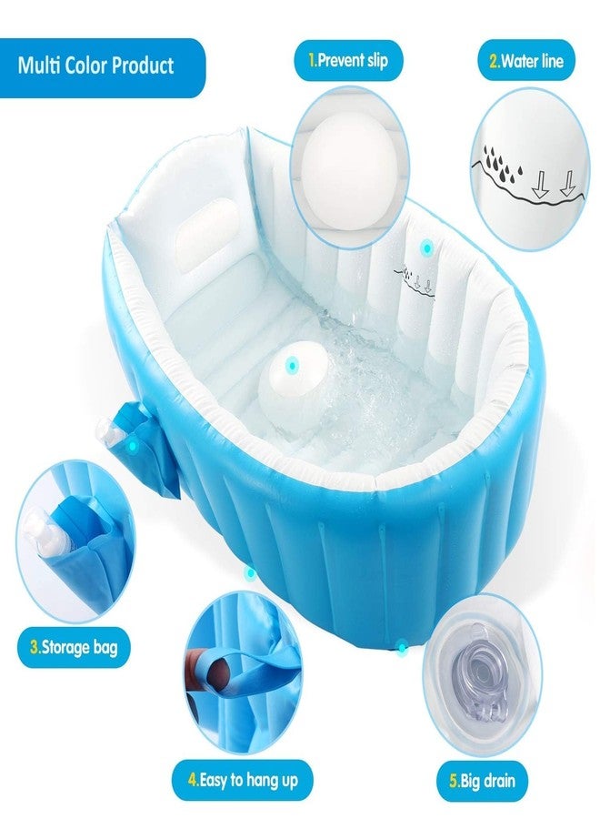 JELLEX Inflatable Baby Bath tub for Kids with Air Pump, Soft Cushion Central Seat, Foldable Basin | Mini Air Swimming Pool for Kids | Baby Bath Tub for Baby Kids 6 to 36 Months (Multicolour) - Image 3